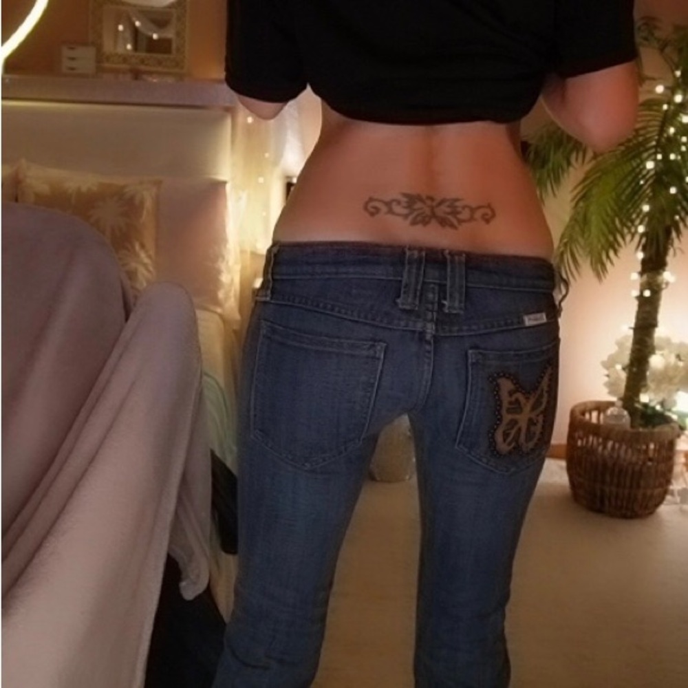 Y2k Frankie B low rise butterfly jeans - Picture 9 of 12